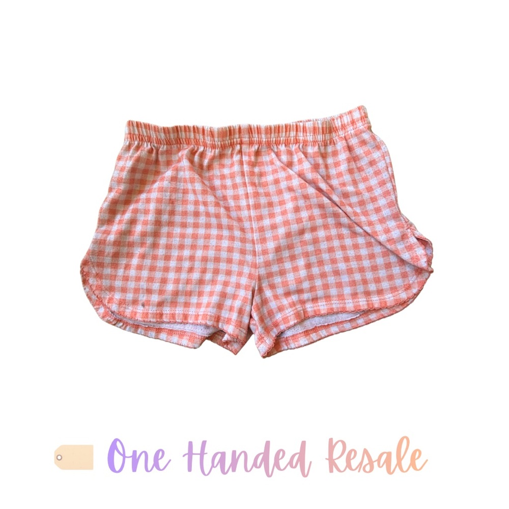 🧡 Carter's Kids Orange White Gingham Kids Pajama Bottoms Shorts Just One You 4T
